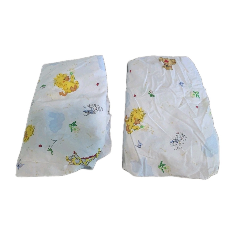 Vintage Little SUZY'S Zoo Crib Toddler Bed Fitted Sheet Good Elastic Fabric Two